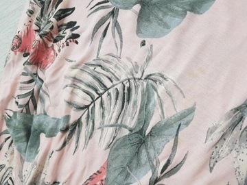 H&M sukienka midi w kwiaty liście letnia 34 XS