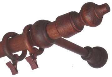 Деревянный карниз fi 28 1,2 м, одиночный 120 см