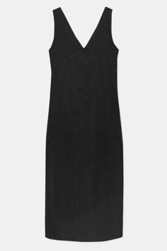 Pull and Bear czarna dżinsowa sukienka maxi M/L