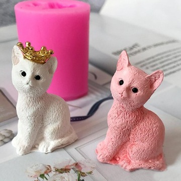 3D форма для котенка, силиконовая форма для свечей и гипса