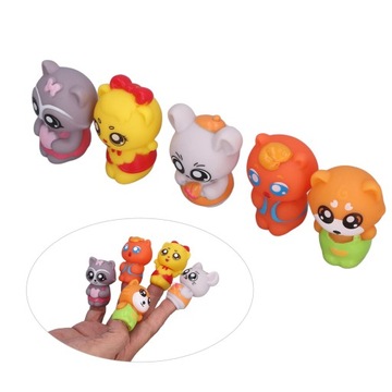 5 плюшевых пальчиковых кукол-животных