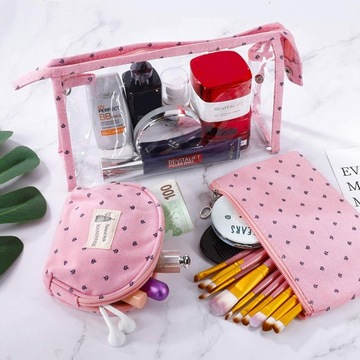 НАБОР ЖЕНСКОЙ КОСМЕТИКИ, РОЗОВАЯ ДОРОЖНАЯ СУМКА