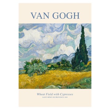 Plakat 21x30 Van Gogh Wheat Field with Cypresses