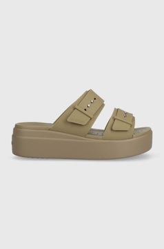 CROCS DAMSKIE KLAPKI NA KOTURNIE KHAKI 37/38 1ŻLB