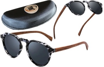 NajMoDniEjSZE Okulary UNISEX Drewniane Słoneczne