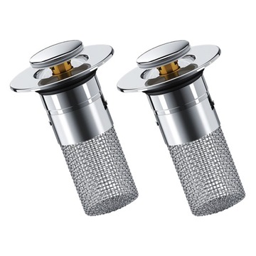 ПРОБКА ДЛЯ УМЫВАЛЬНИКА PUSH IN С ФИЛЬТРОМ, ПРЕДОТВРАЩАЮЩАЯ ЗАСОРЕНИЕ, 2 ШТ.