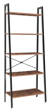 Regał rustykalny brąz 5 półek R1-FX | regał LOFT drabinka