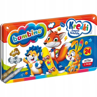 Kredki BAMBINO 24 kolory pudełko metalowe ST.MAJEW