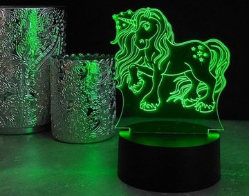 НОЧНИК ЕДИНОРОГ KONIK 3D LED RGB + ПУЛЬТ ДУ