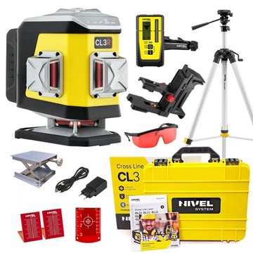 NIVEL SYSTEM LASER KRZYŻOWY CL3R + STATYW + CZUJNIK DIGITAL RD800