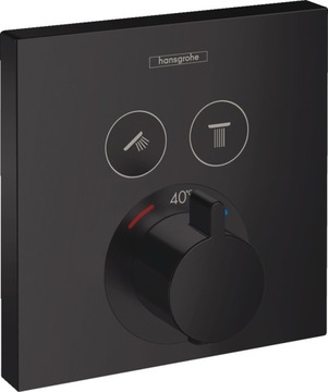 BATERIA WANNOWA PODTYNKOWA TERMO CZARNA HANSGROHE