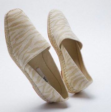 ZARA BEŻOWE WIELOBARWNE ESPADRYLE BUTY JUTY 36