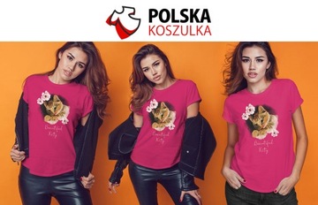 KOSZULKA DAMSKA KOBIECA T-SHIRT KOT KOTKI KITTY 2XL PREZENT JAKOŚĆ