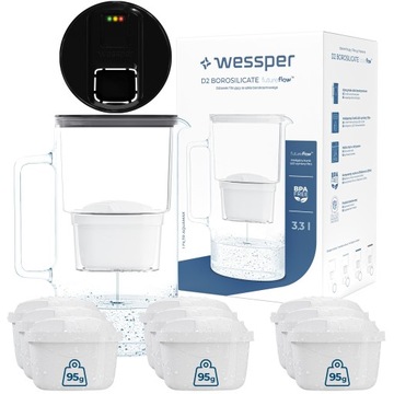Dzbanek filtrujący Wessper FutureFlow Aquamax LED 3,3l + 10x Filtr do wody
