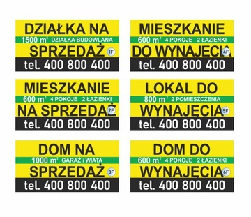 Baner sprzedam, wynajmę dom, działkę laminowany 75x150 cm
