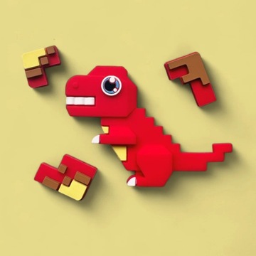 Klocki do aparatu Mini Puzzle Angry Rex