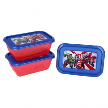 Zestaw Pojemników 3 x 540ml Avengers