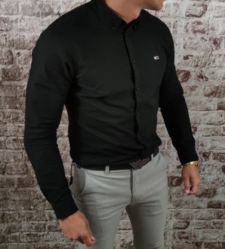 Koszula czarna slim fit Tommy Hilfiger DM0DM09594 Oxford black - L