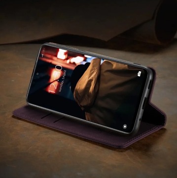 Etui z Klapką Do REDMI NOTE 8 Pro / Case Skórzane +Szkło 9H /Kolor Bordowy