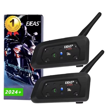 2x INTERKOM INTERCOM MOTOCYKLOWY EJEAS V6 PRO Bluetooth 5.1 NA KASK