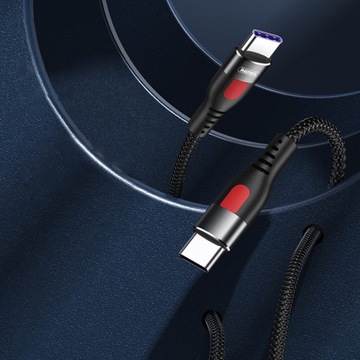 Кабель REMAX USB Type C - USB Type C 1 м, 65 Вт, плетеный