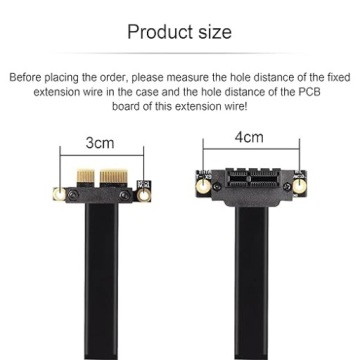 Ленточный удлинительный кабель PCI-E 1X RISER 4.0, 16 Гбит/с, 0–90 градусов для карты длиной 10 см