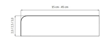 Подоконник ЛАМИНИРОВАННЫЙ МДФ, цвет ДУБ НАТУРАЛЬНЫЙ, толщина 2,5 см.