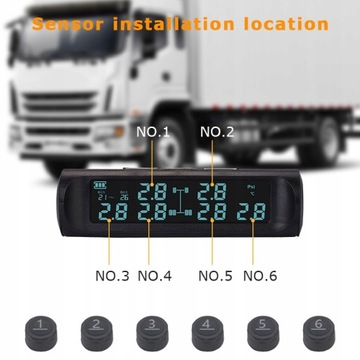 6-СЕНСОРНАЯ СИСТЕМА КОНТРОЛЯ ДАВЛЕНИЯ В ШИНАХ SOLAR LCD TPMS