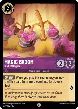 Disney Lorcana 1TFC #047 Common Magic Broom - Bucket Brigade Foil