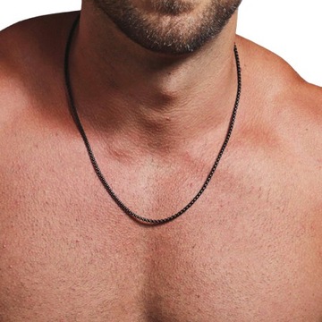 Łańcuszek Naszyjnik 3MM Splot Pudełko Ze Stali