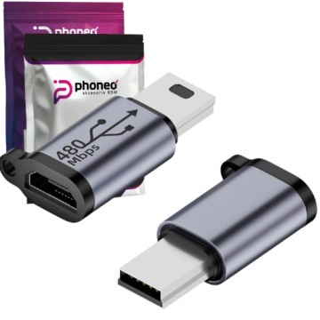 ADAPTER PRZEJŚCIÓWKA PHONEO KABLA MICRO USB DO MINI USB 480MBPS 18W V4