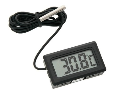 Termometr panelowy czarny LCD -50do100C