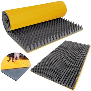 ПИРАМИДА 8см КОВрик ИЗ АКУСТИЧЕСКОЙ ПЕНЫ ГУБКА С КЛЕЕМ 200х100см матовая панель