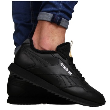 Reebok SKÓRA WIOSENNE czarne buty męskie sportowe sneakersy skórzane