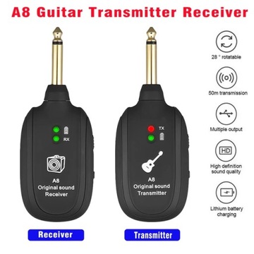 Ammoon MD-5G A8 bezprzewodowy 5.8G 2.4G System gitarowy akumulator nadajnik