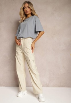 Брюки Renee Светлые бежевые женские, S, Широкие