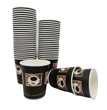 Kubki papierowe jednorazowe do gorących napojów kawy COFFE BEANS 250ml 50sz
