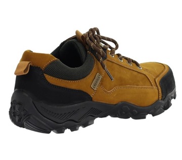 Brązowe buty trekkingowe męskie skórzane adidasy górskie niskie ROZ. 42