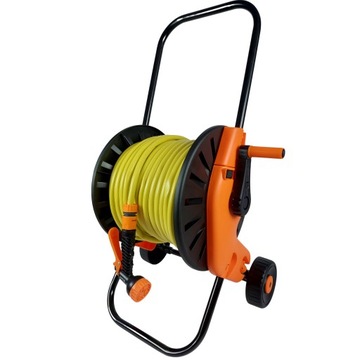 САДОВЫЙ ШЛАНГ НА ТЕЛЕЖКЕ, БАРАБАН, КАТУШКА, НАБОР, Поливочный, Устойчивый, Прочный, 3/4, 25м