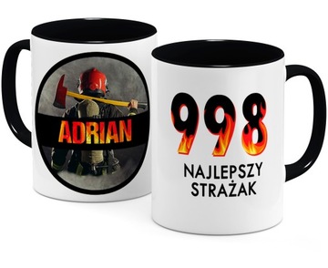 KOLOROWY KUBEK Z IMIENIEM STRAŻAKA