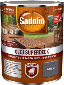 SADOLIN SUPERDECK МАСЛО ДЛЯ ТЕРРАС 2,5 Л АНТРАЦИТ