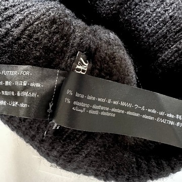 ZARA Czapka Beanie z Wełna Czarna