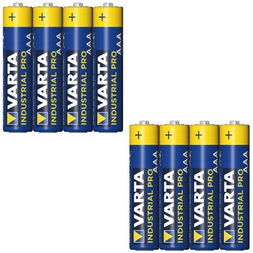 ZESTAW 8 x BATERIA VARTA LR03 R3 AAA BATERIE ALKALICZNE INDUSTRIAL PRO