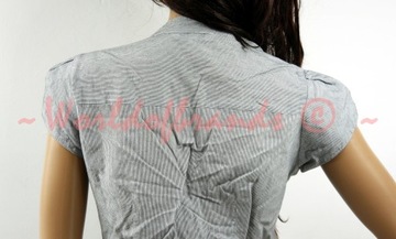 NEW LOOK Elegancka koszula bluzka z ŻABOTEM pasy M