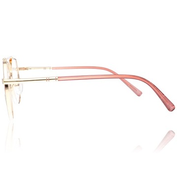 Okulary zerówki aviatorki z filtrem BLF różowe