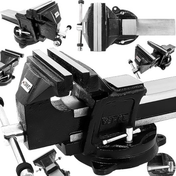 MOCNE IMADŁO ŚLUSARSKIE OBROTOWE Z KOWADŁEM ŻELIWNE 150mm HARTOWANA STAL