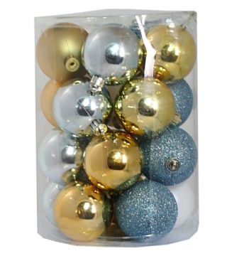 Елочные украшения из пластика, новогодние праздники, елочные украшения 4см/24шт, 2 цвета