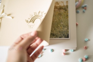 Бежевый традиционный альбом 20х30 для наклеенных фотографий RAINBOW Babyshower Gift