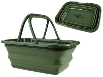 KOSZ KOSZYK TURYSTYCZNY PIKNIKOWY SKŁADANY MISKA POJEMNIK 9L MFH FOX OLIVE