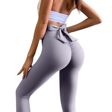 LEGINSY Z KOKARDĄ MARSZCZONE PUSH UP LEGGINSY